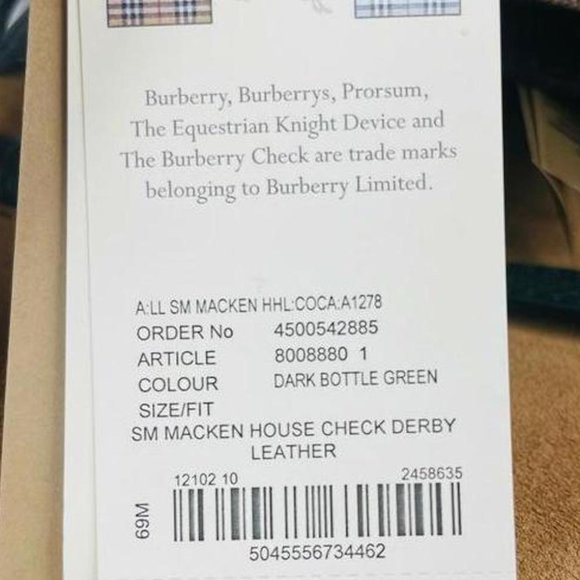 NWT BURBERRY MACKEN HOUSE CHECK DERBY LEATHER CROSSBODY BAG - Picture 10 of 11